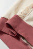 White Contrast Trim Crochet Knit Patchwork Exposed Seam Hoodie
