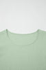 Clearly Aqua Plus Size Crew Neck Ruffle Sleeve Top