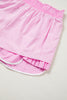 Bonbon Contrast Trim Pleated Casual Active Shorts