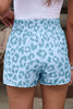 White Leopard High Waisted Athletic Shorts