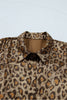 Gold Plus Size Leopard Print Short Sleeve Dolman Shirt