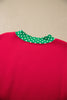 Pink Colorblock Polka Dot Contrast Trim Oversized Sweatshirt