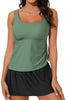 Mist Green Scoop Neck Adjustable Tankini and Matching Skort Bathing Suit