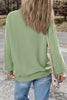 Black Plain Drop Shoulder Crewneck Pullover Sweatshirt