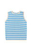 Sky Blue Stripe Geometric Print Round Neck Slim Fit Sweater Vest