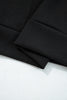 Black Zip Collar Long Sleeve Top Drawstring Pants Set