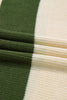 Green Stripe Colorblock Notched Neck Plus Size Sweater