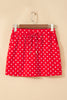 Sachet Pink Polka Dot Drawstring Casual Mini Skort