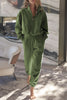Vineyard Green Half Zip up Pullover Active Top and Joggers Set