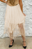 Apricot Lace Cascading Tiered High Waist Maxi Skirt