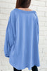 Orchid Petal Solid Color Raw Seam Patchwork Baggy Sweatshirt