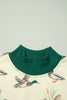 Multicolour Mallard Print Patchwork Colorblock High Neck Sweatshirt