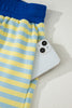 Green Stripe Drop Shoulder Boxy Casual Terry Short Set
