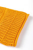 Mustard Hollow out Openwork Knit 3/4 Sleeve Sweater