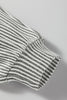 Gray Ribbed Knit Round Neck Long Lantern Sleeve Top