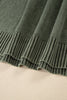 Black Mineral Wash V Neck Knit Exposed Seam Drop Shoulder Loose Sweater