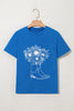 Blue Sunflower Boots Graphic Western Fashion T Shirt