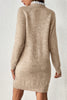 Parchment Button Lace Detail Raglan Sleeve Shift Mini Sweater Dress