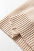 Jet Stream Ribbed Deep V Neckline Front Pocketed Loose Tunic Sweater Vest