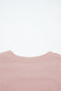 Light Pink Drop Shoulder Puff Sleeve Crop Pullover Drawstring Wide Leg Pants Set