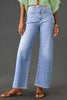 Dusk Blue Loose Straight Leg Cropped High Waist Jeans