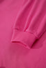 Rose Red Lucky Clover Embroidered Loose Pullover Sweatshirt
