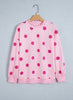 Red Polka Dot Print Contrast Detail Oversized Tunic Sweatshirt