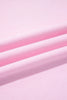 Pink Colorblock Trim Crewneck Long Sleeve Pullover Sweatshirt