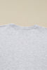 Light Grey Girly Bow Embroidered Puff Sleeve Pullover Loose Shorts Plus 2pcs Outfit