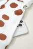 White Polka Dot Printed V Neck Short Sleeve Tie Waist Midi Dress