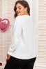 Beige Big Bow Accent Plus Size Drop Shoulder Sweatshirt
