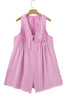 Bonbon Mineral Wash Pleated Bust V Neck Sleeveless Denim Romper