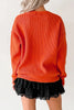 Orange Drop Shoulder Long Sleeve Round Neck Halloween Sweater