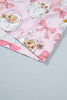 Pink Abstract Santa Print Long Sleeve Full-Length 2Pcs Lounge Set