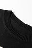 Black Merry Colorful Dot Detail Christmas Drop Shoulder Sweater
