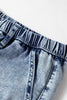 Ashleigh Blue Acid Wash Exposed Seam Drawstring High Waist Jeans