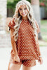 Brown Polka Dot Print Short Set
