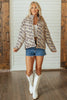 Multicolour Camouflage Quilted Metal Button Collar Long Sleeve Puffer Coat