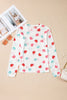 White Sheer Mesh Valentines Slogan Heart Printed Long Sleeve Top