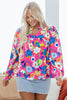 Rose Flower Bomb V Neck Blouse