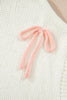 White Short Sleeve Knit Contrast Bow Knot Loose Sweater