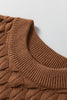 Straw Yellow Fish Scale Textured Knit Ribbed High Neck Short Sleeve Sweater