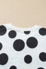 Khaki Polka Dot Long Sleeve Top Drawstring Relaxed Pants Set
