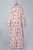 Pink Abstract Christmas Print Long Sleeve Two Piece Lounge Set