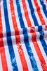 Red July 4th Stripes Star Floral Impression Cutout Spaghetti Straps One Piece Swimsuit