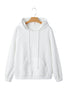 White Cable Lattice Texture Kangaroo Pocket Hoodie