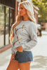 Gray Sequin Baseball Game Day Graphic Casual Sweatshirt