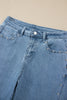 Dusk Blue Side Seam Rivet Detail Ankle Length Casual Jeans