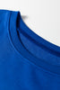 Dark Blue Striped Patchwork Sleeve Colorblock Sweatshirt