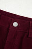 Vineyard Green Corduroy Solid Color High Waist Wide Leg Pants